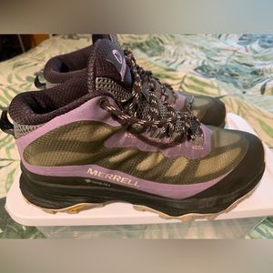 Merrell Womens MOAB Speed Purple Green Hiking Shoes Size 8